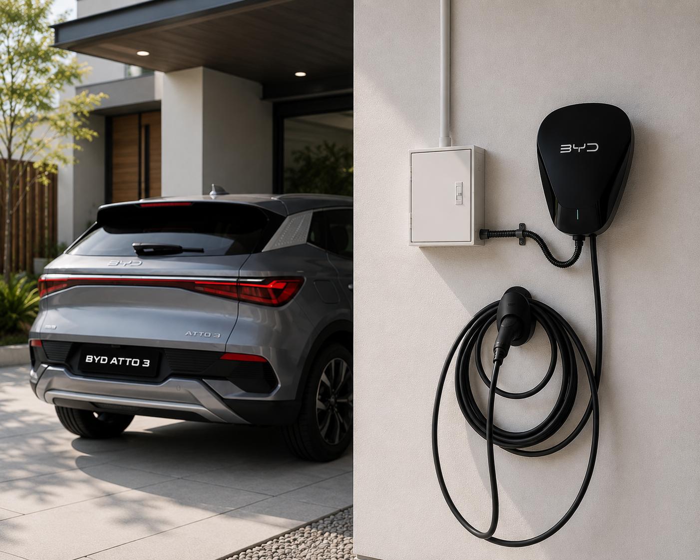 BYD 7kW home charger installation by SiSUN ELECTRIC in Islamabad
